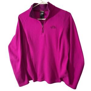 The North Face Sweater Womens Pullover Fleece Sz M 1/4 Zip Pink